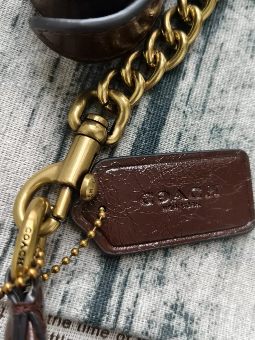 Coach chocolate brown wax leather hobo armpit bag
